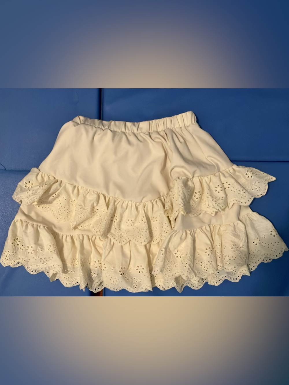 Off White Ruffle Eyelet Skirt - Picture 3 of 4